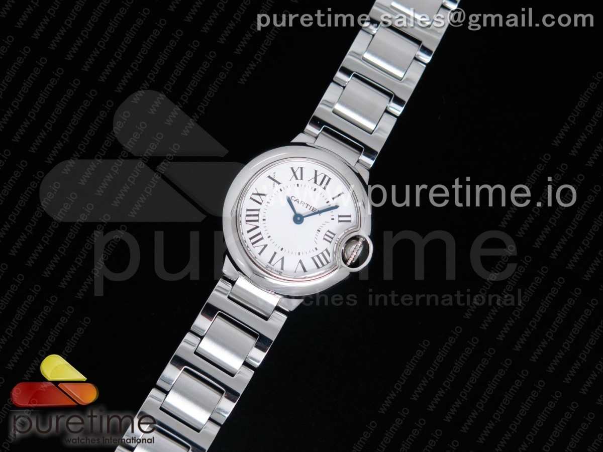 AF공장 발롱블루 28MM  여성용 Ballon Bleu 28mm SS AF 1:1 Best Edition White Dial on SS Bracelet Ronda Quartz