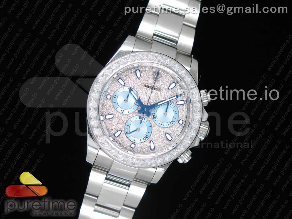 BL공장 롤렉스 데이토나 풀 다이아 Daytona 116576TBR Full Paved Diamonds SS BLF Best Edition Diamonds Dial on SS Bracelet A4130