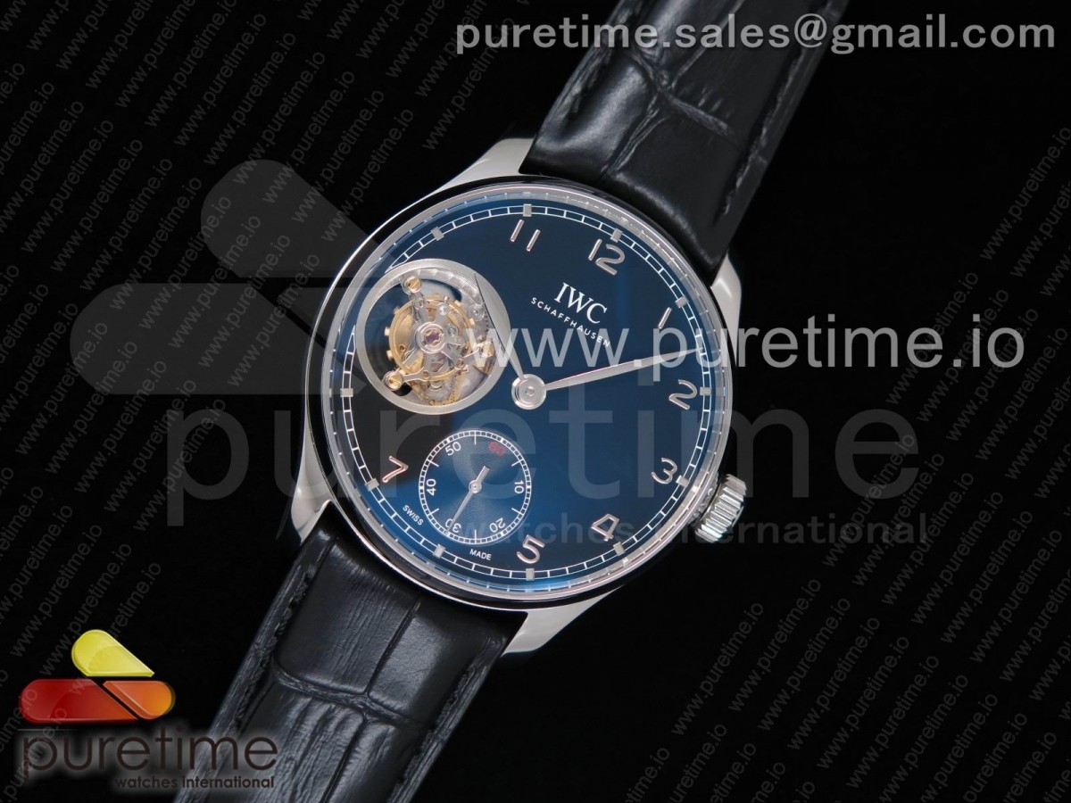 ZF공장 IWC 포르투기저 투어빌론 Portuguese Tourbillon IW5463 SS ZF Best Edition Black Dial on Black Leather Strap