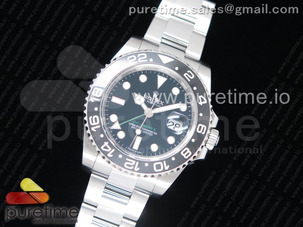 눕공장 롤렉스 GMT마스터2 스틸 정배열 GMT-Master II 116710 LN Black Ceramic 904L Steel 1:1 Noob Best Edition A3187 (Correct Hand Stack)