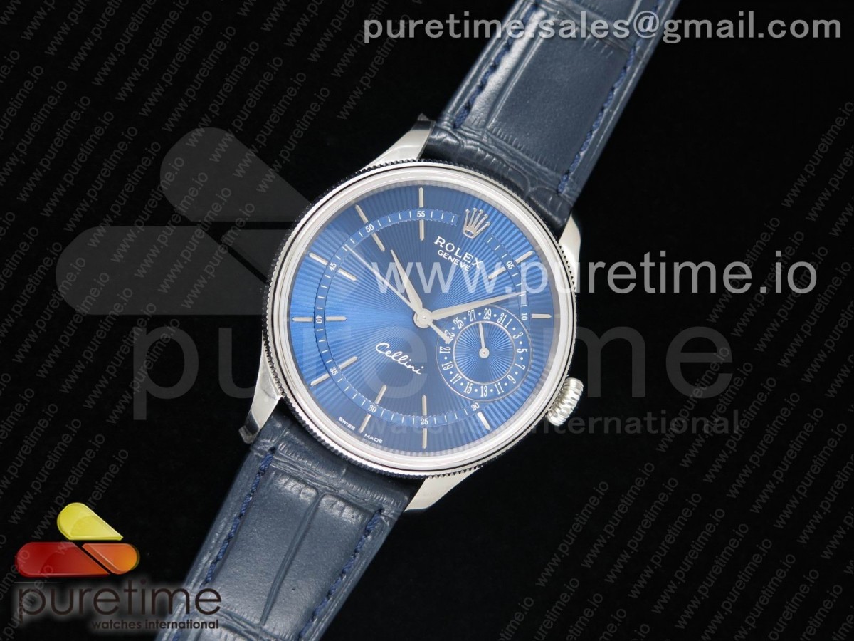 MK공장 롤렉스 셀리니 데이트 Cellini Date 50519 SS MKF Best Edition Blue Dial on Blue Leather Strap A3165