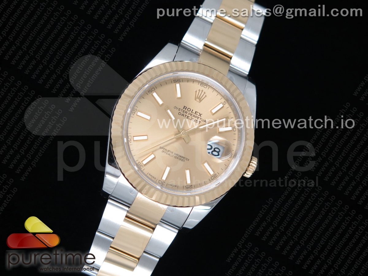 AR공장 롤렉스 데이저스트 41MM 콤비 골드 바인덱스 오이스터 DateJust 41 126333 SS/YG ARF 1:1 Best Edition 904L Steel YG Lumed Dial on Oyster Bracelet A2824