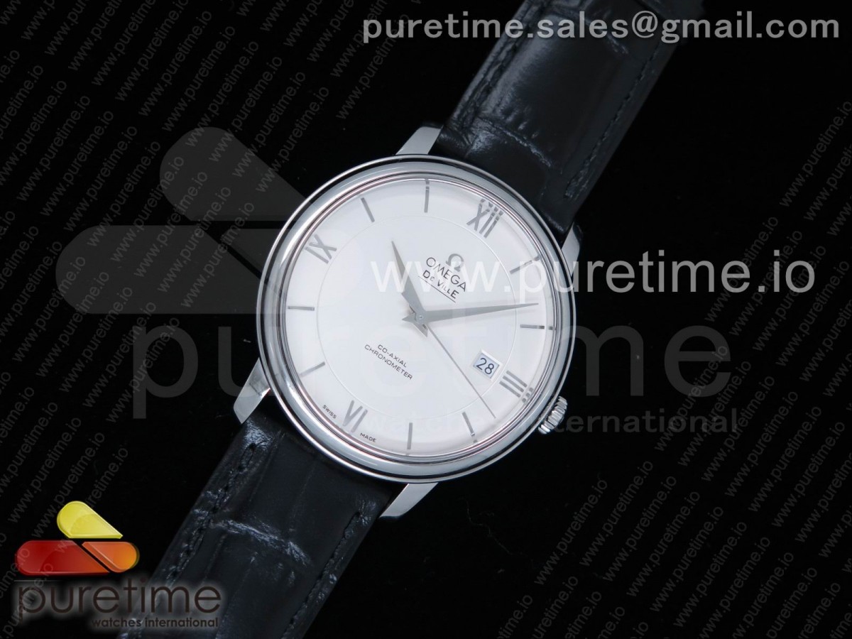 MK공장 V4 오메가 드빌 화이트 다이얼 가죽  De Ville SS MKF 11 Best Edition White Dial SS Markers on Black Leather Strap MIYOTA 9015 V4