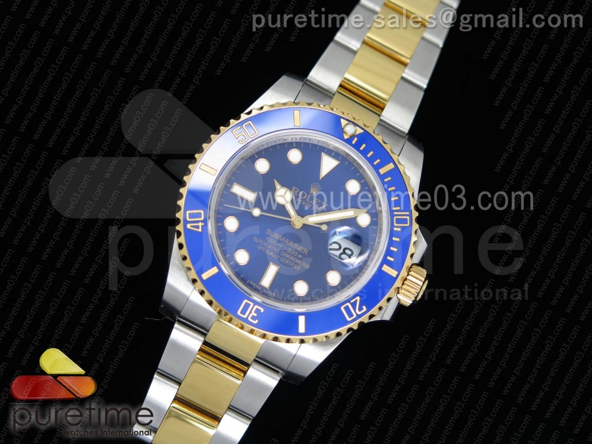 VR공장 롤렉스 서브마리너 콤비 청판 Submariner 116613 LB VRF 1:1 Best Edition YG Wrapped Bezel Blue Dial on SS/YG Bracelet A2836 MAX Version