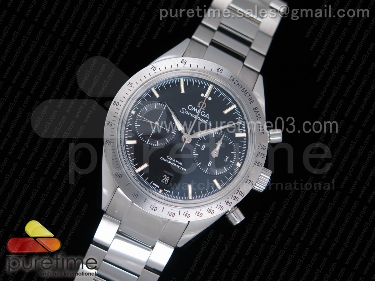 OM공장 오메가 스피드마스터 블랙다이얼 화이트 / 브슬  Speedmaster '57 Co-Axial OMF 11 Best Edition Black Dial White Markers on SS Bracelet A9300