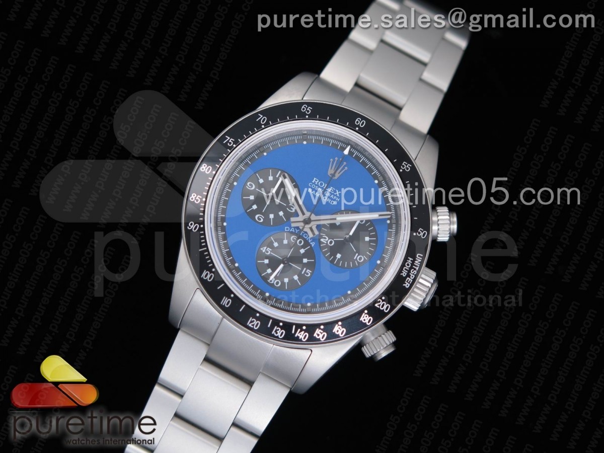 롤렉스 데이토나 뉴만 샌드 블래스티드 블루 다이얼Daytona Newman Sandblasted SS Blue Dial on SS Bracelet A7750