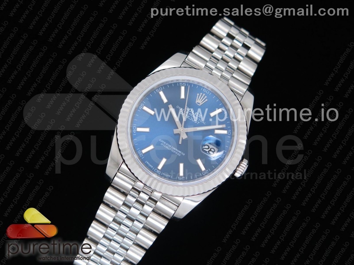 RE공장 V2 롤렉스 데이저스트 41 블루 다이얼 바 인덱스 쥬빌렛 브레이슬릿 DateJust 41 126334 SS REF 1:1 Best Edition Blue Dial Stick Markers on Jubilee Bracelet A3235 Clone