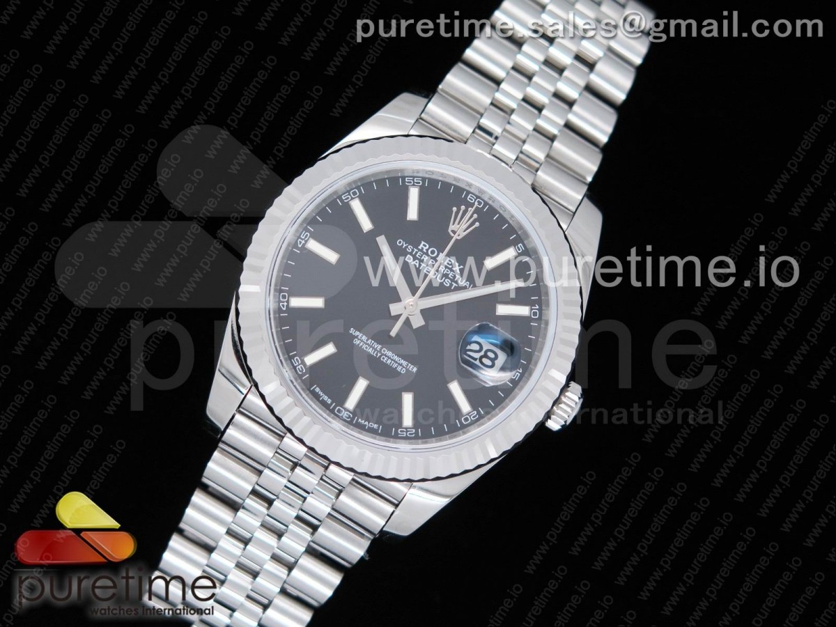 RE공장 V2 롤렉스 데이저스트 41 블랙 다이얼 바 인덱스 쥬빌렛 브레이슬릿 DateJust 41 126334 SS REF 1:1 Best Edition Black Dial Stick Markers on Jubilee Bracelet A3235 Clone