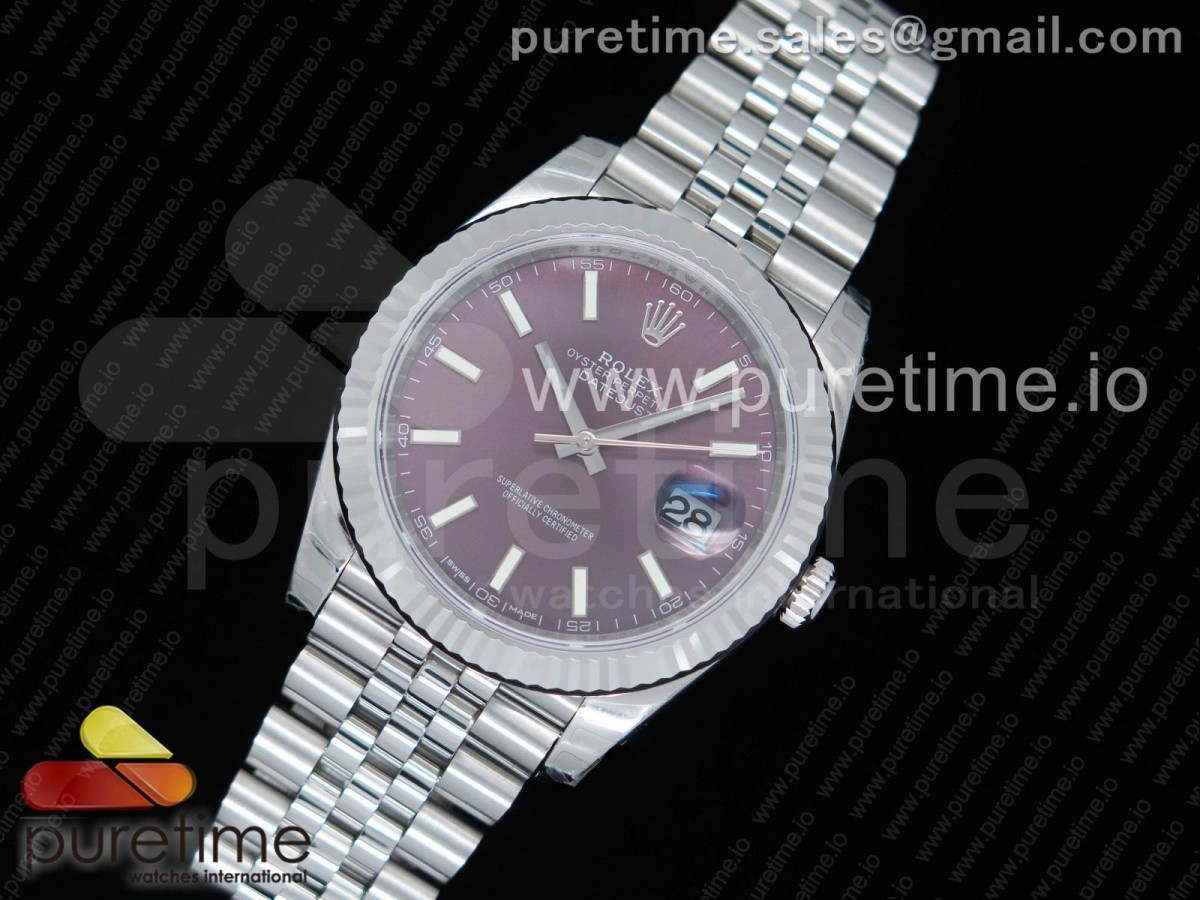 RE공장 V2 롤렉스 데이저스트 41 레드 다이얼 바 인덱스 쥬빌렛 브레이슬릿 DateJust 41 126334 SS REF 1:1 Best Edition Red Dial Stick Markers on Jubilee Bracelet A3235 Clone