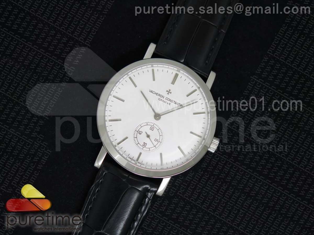 바쉐론콘스탄틴 트레이디셔널 화이트 다이얼 실버 마커 블랙 레더 스트랩Traditionnelle SS White Dial Silver Markers on Black Leather Strap A4400