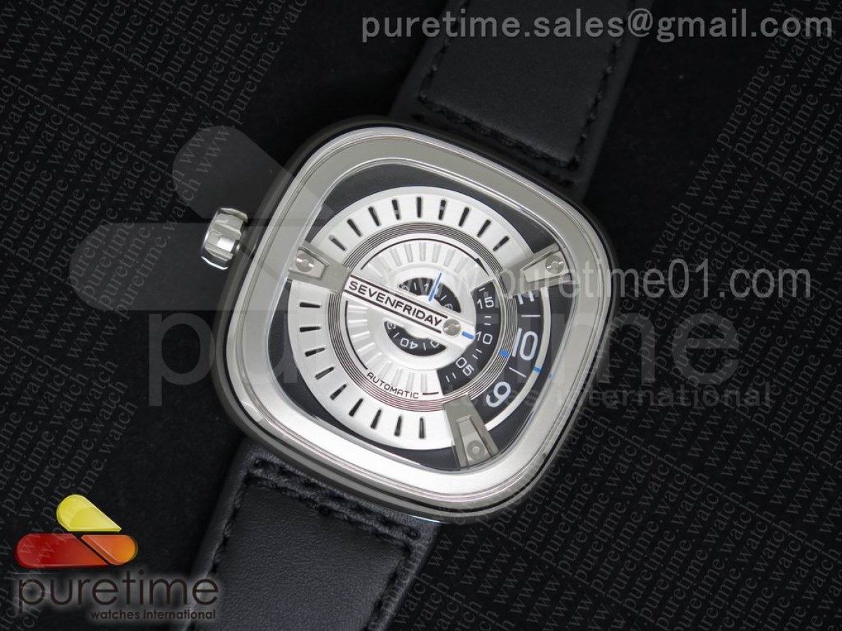 세븐프라이데이 M1-1 실버다이얼 블랙 레더 스트랩 tSevenFriday M1-1 Silver Dial on Black Leather Strap Miyota 8215