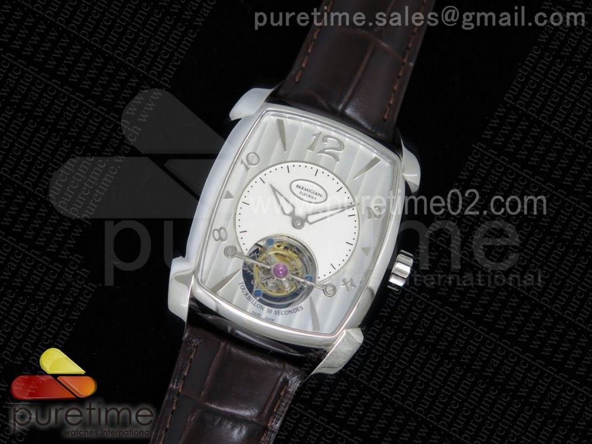 파르마지아니 칼파 그란데 뚜르비옹 화이트 다이얼 Kalpa Grande Tourbillon SS White Dial on Brown Leather Strap