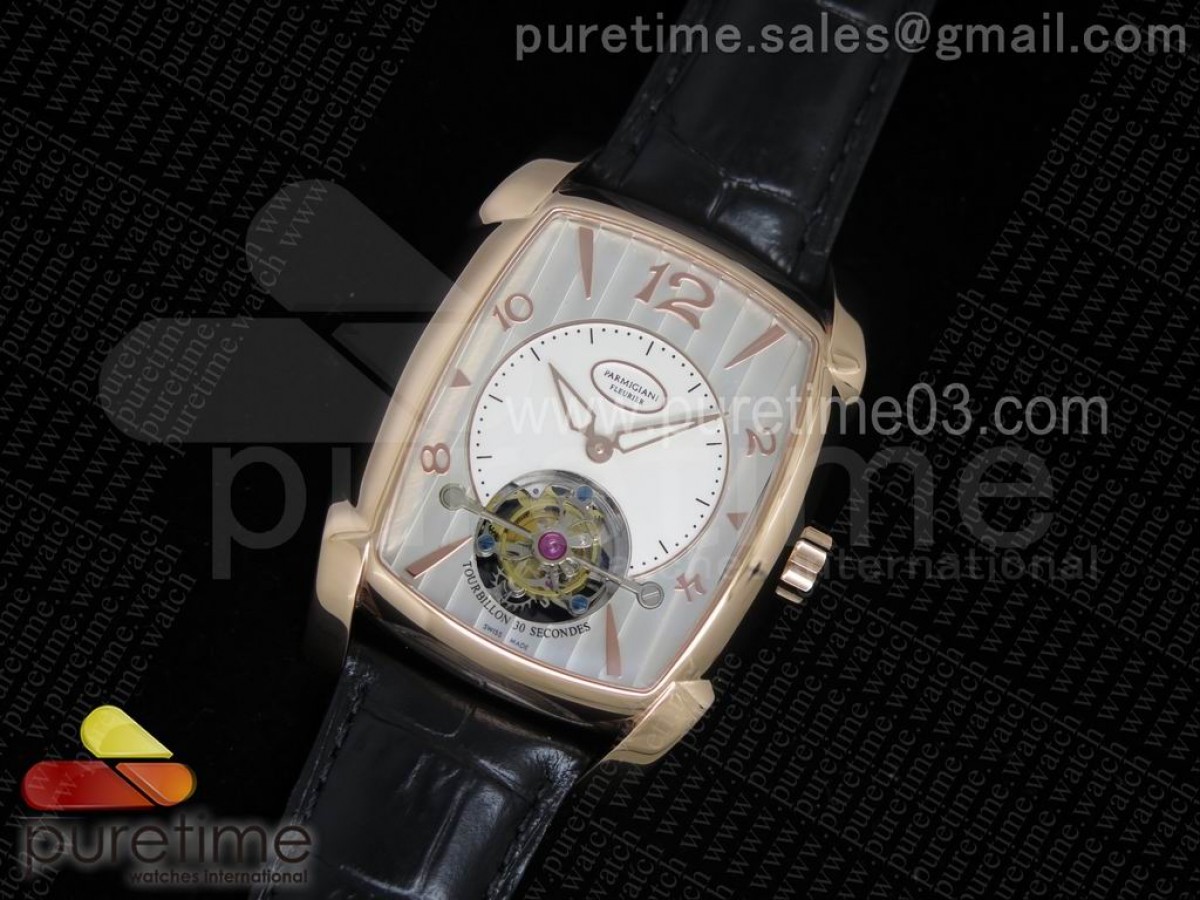 파르마지아니 칼파 그란데 뚜르비옹 로즈골드 화이트 다이얼 Kalpa Grande Tourbillon RG White Dial on Black Leather Strap