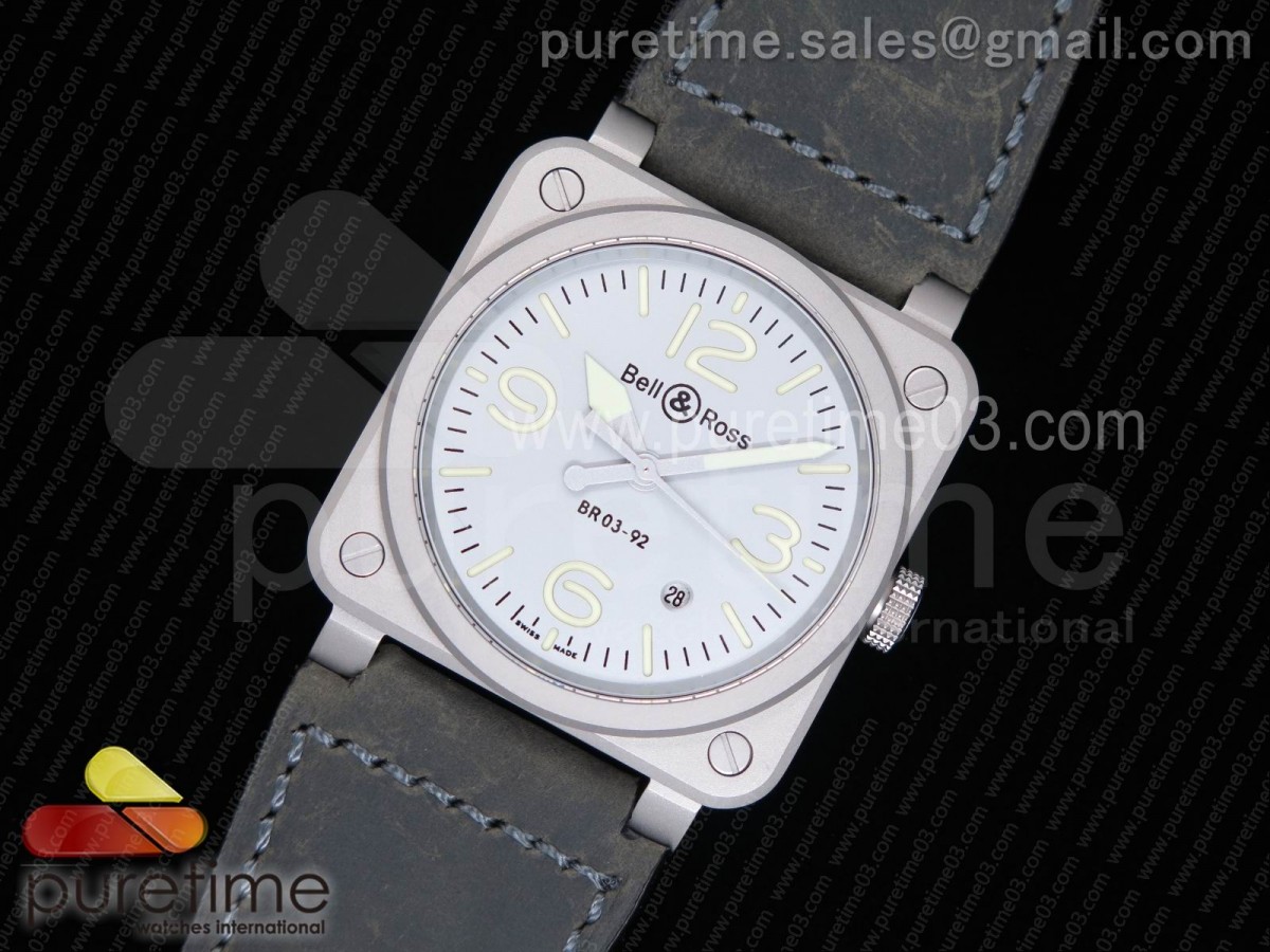 벨엔로스 BR03-92 오로룸 그레이 다이얼 그레이 레더 스트랩 BR 03-92 Horolum Gray Dial on Gray Leather Strap MIYOTA 9015