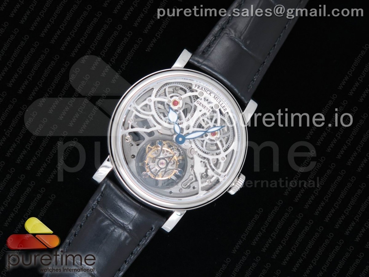 프랭크뮬러 기가 뚜르비옹 스켈레톤 다이얼 Giga Tourbillon SS Skeleton Dial on Black Leather Strap