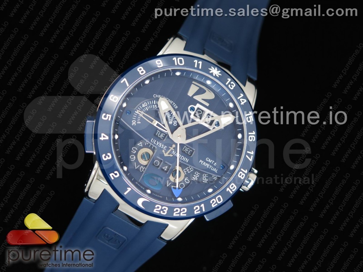 TW공장 율리스나르딘 이그제큐티브 엘 토로 블루 다이얼 블루 러버 스트랩 Executive El Toro SS TWA 1:1 Best Edition Blue Dial on Blue Rubber Strap Asian UN-32