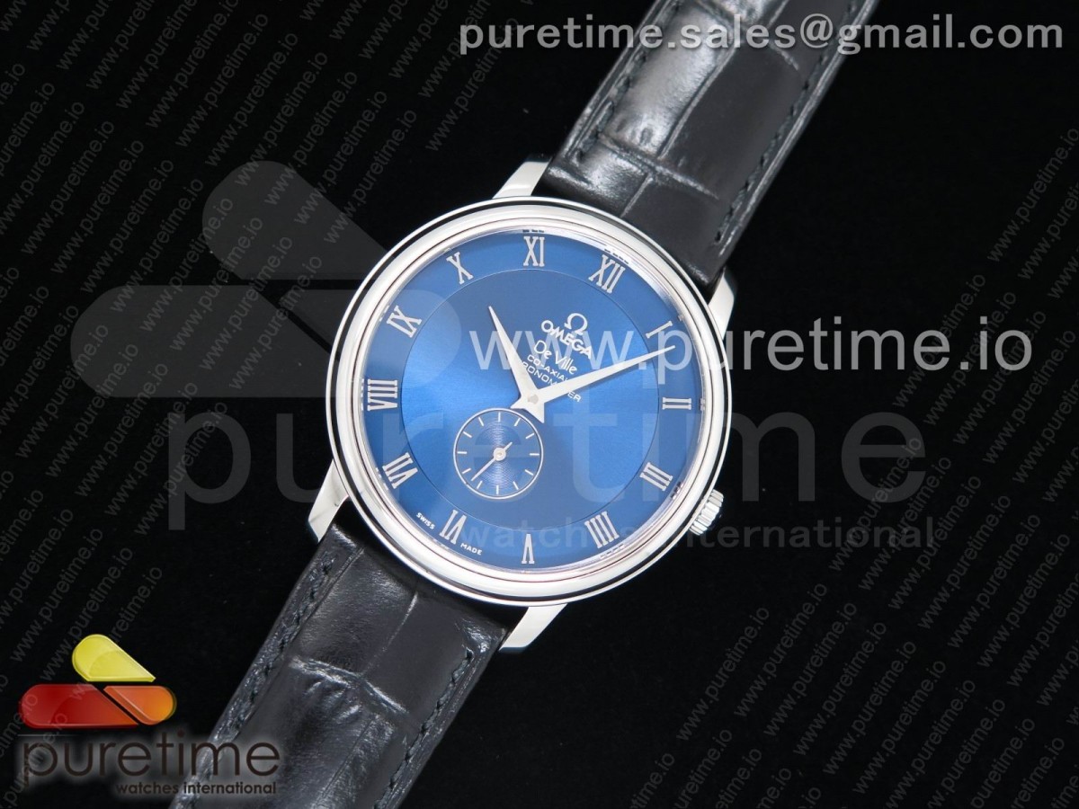 TW공장 오메가 드빌 블루 다이얼 블랙 /가죽 De Ville Prestige Small Second TWF 1:1 Best Edition Blue Dial on Black Leather Strap MIYOTA 9015