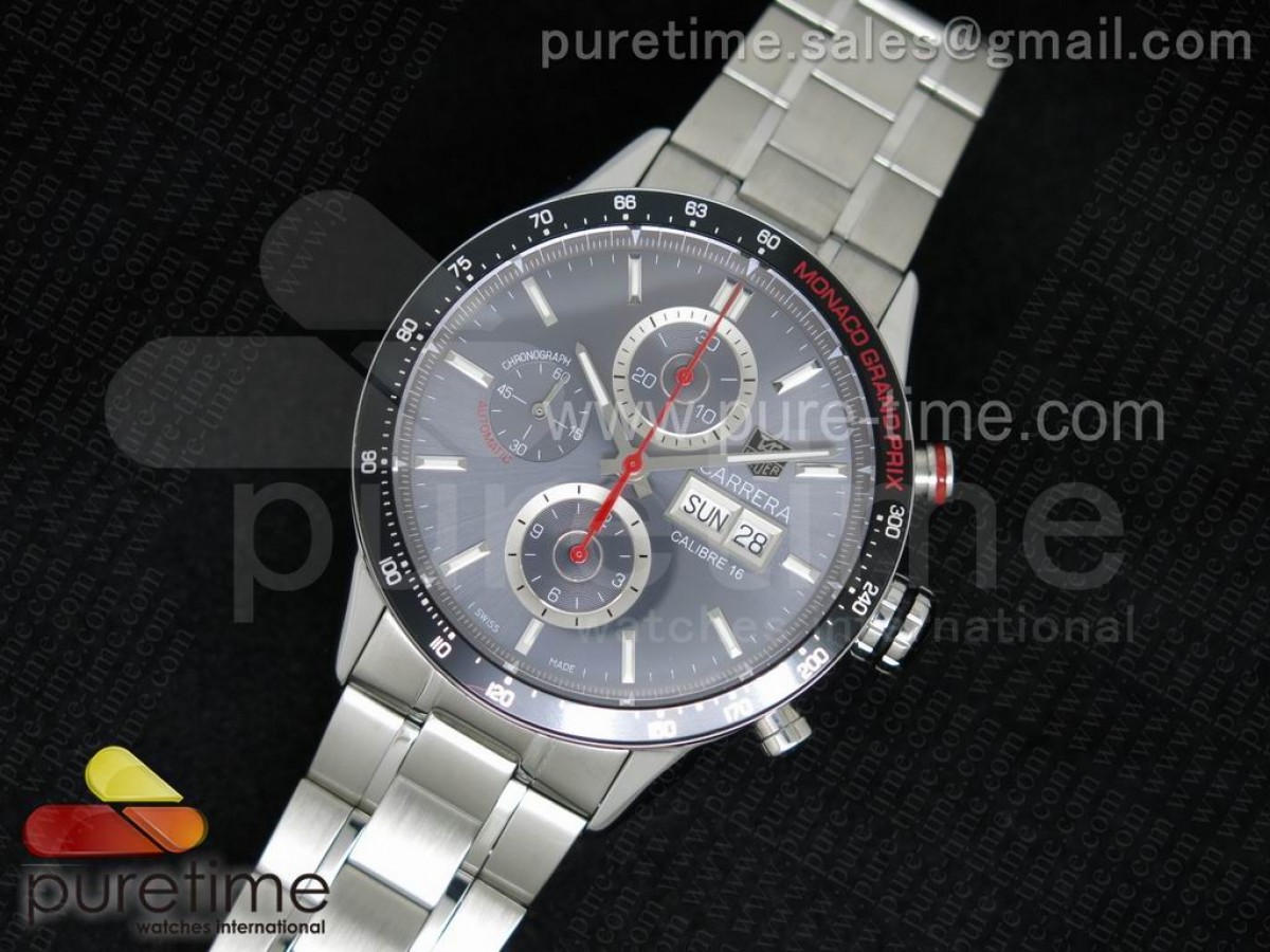 V6공장 태그호이어 까레라 칼리버 그레이 다이얼 브슬 Carrera Calibre 16 Monaco V6F SS Gray Dial on SS Bracelet A7750