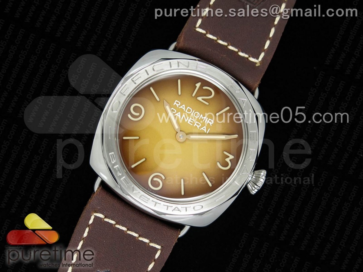 ZF공장 PAM687 라디오미르 아치아이오 브라운 다이얼 PAM687 Acciaio Brevettato ZF 1:1 Best Edition Brown Dial on Brown Leather Strap P.3000 Super Clone