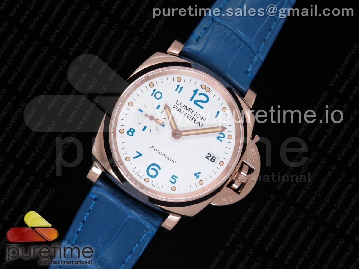 VS공장 파네라이 PAM756 루미노르 두에 화이트 다이얼 PAM756 Luminor Due VSF Best Edition White Dial on Blue Leather Strap AXXXIV