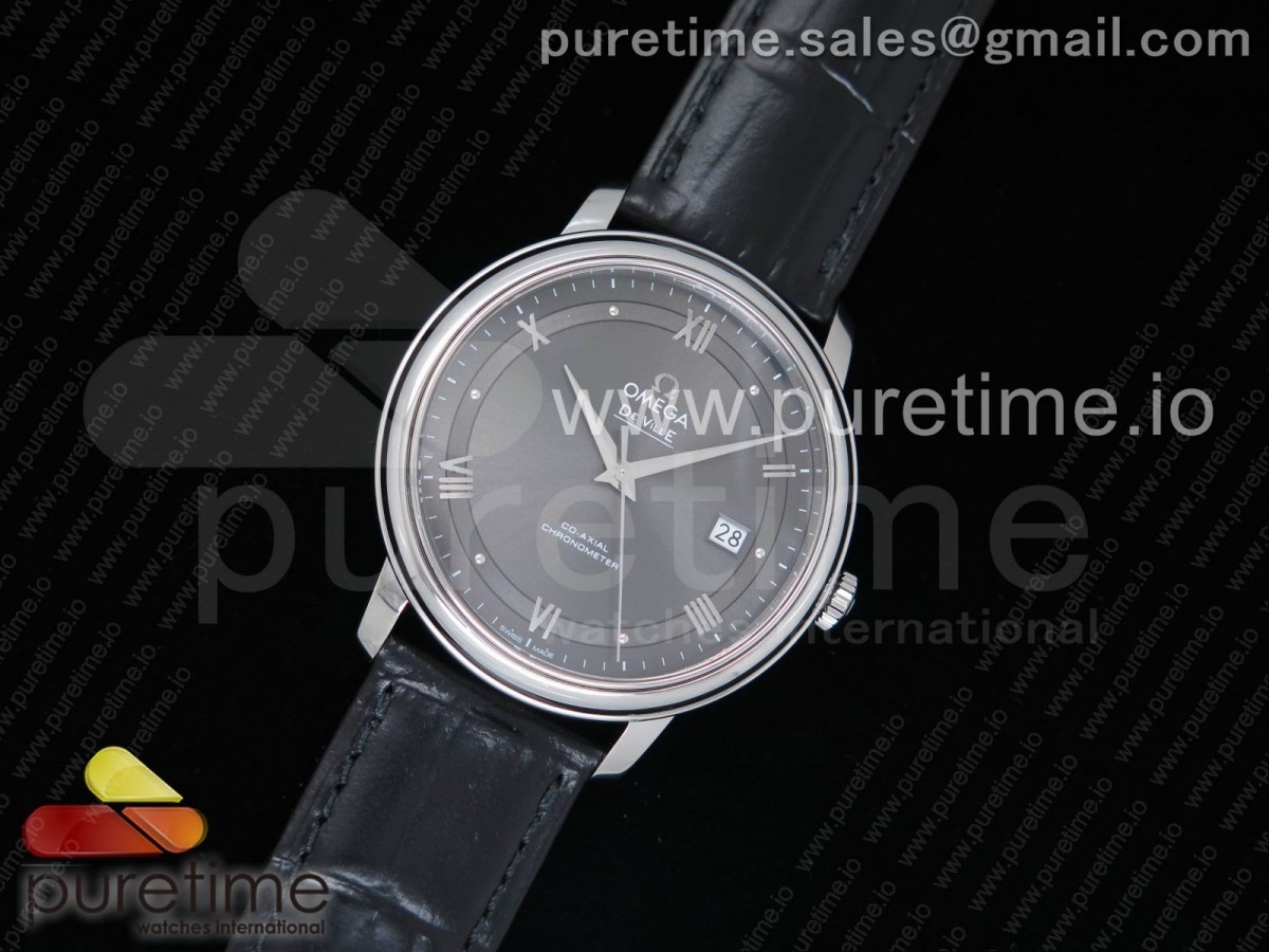 MK공장 V4 오메가 드빌 그레이 다이얼 블랙 레더 스트랩 De Ville SS MKF 1:1 Best Edition Gray Dial on Black Leather Strap MIYOTA 9015 V4