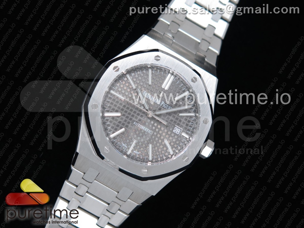 JF오데마피게 로얄오크 15400 41MM V5 Royal Oak 41mm 15400 SS JF 1:1 Best Edition Gray Textured Dial on SS Bracelet A3120 V5