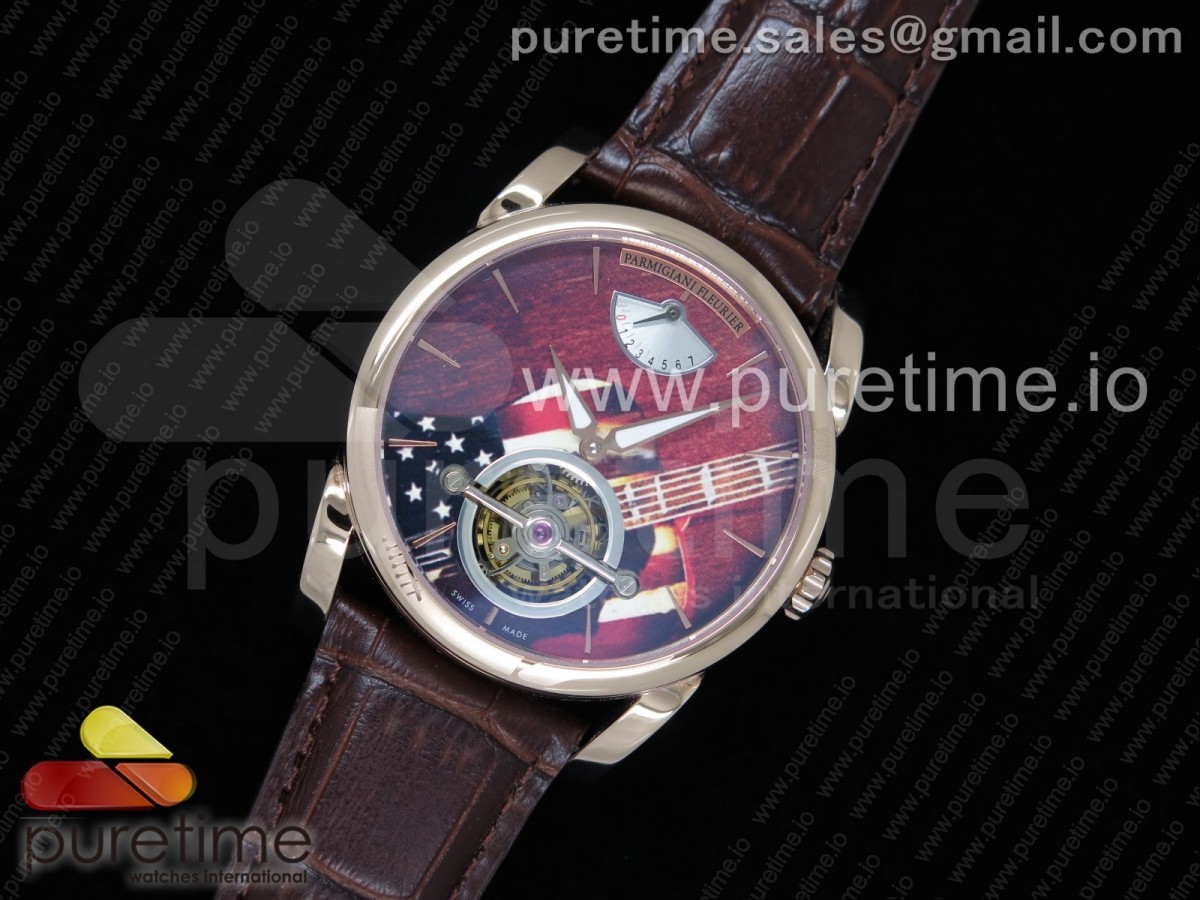 JB공장 프랭크뮬러 톤다 투어빌론 기타에디션 / Fleurier Tonda Tourbillon Woodrock RG Real PR JBF Best Edition Red Dial on Brown Leather Strap