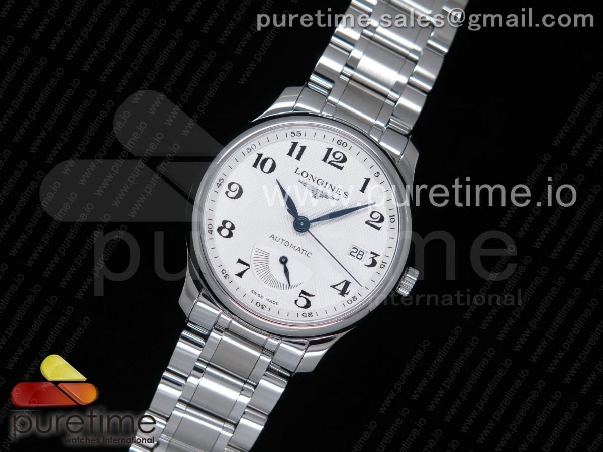 GS공장 론진 마스터 파워리저브 스틸 화이트다이얼 / Master Real PR SS GSF 11 Best Edition White Textured Dial on SS Bracelet A2824 (Free Leather Strap)