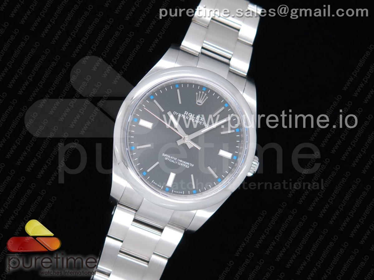 GM공장 롤렉스 오이스터퍼페츄얼 39MM 904L 스틸 블랙다이얼 / Oyster Perpetual 39mm 114300 GMF Best Edition Gray Dial on SS Bracelet SA3132