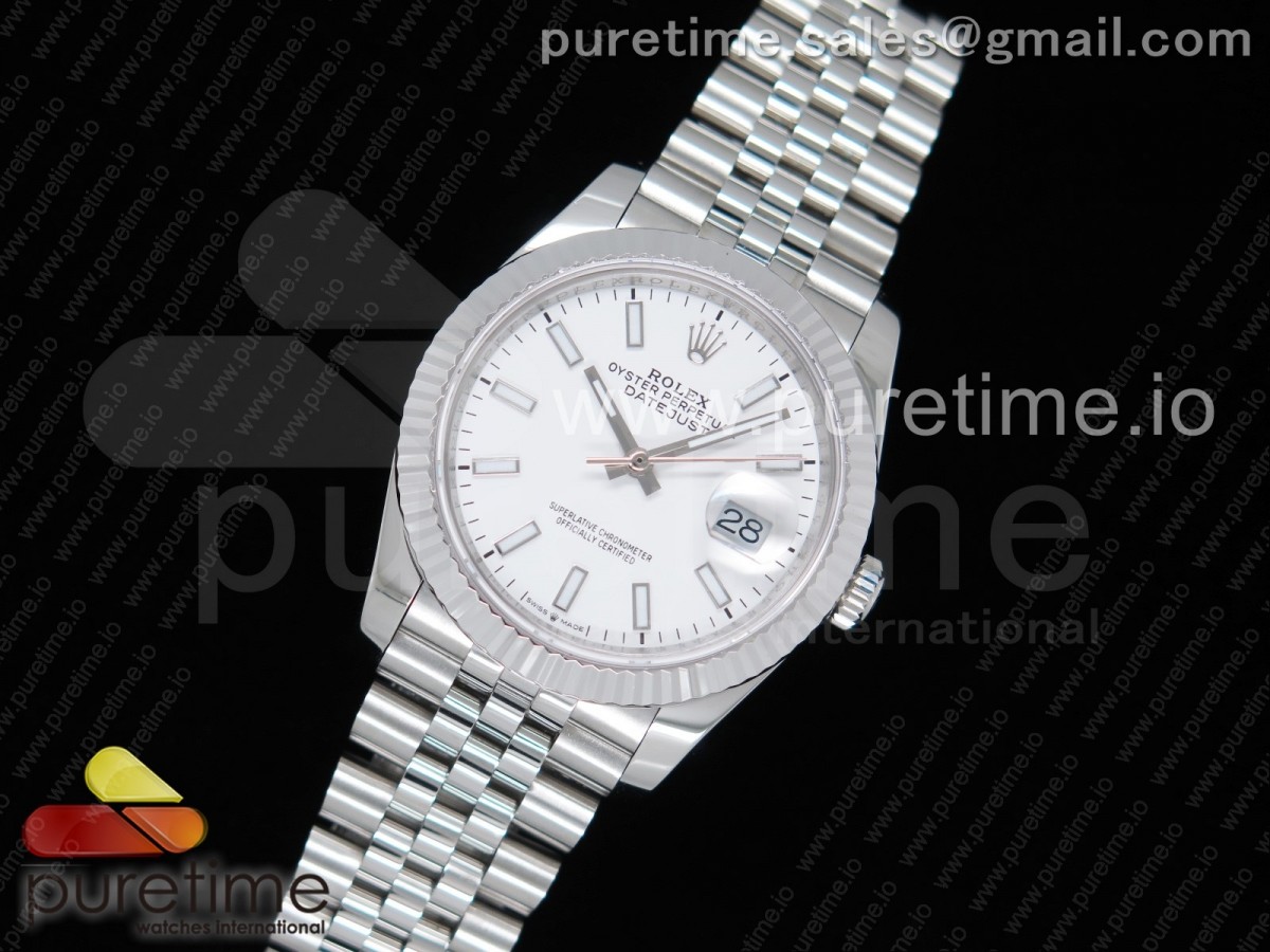 GM공장 롤렉스 데이저스트 36MM 화이트바인덱스 스틸 / DateJust 36 SS 126234 GMF Best Edition 904L Steel White Dial Stick Markers on Jubilee Bracelet A2824