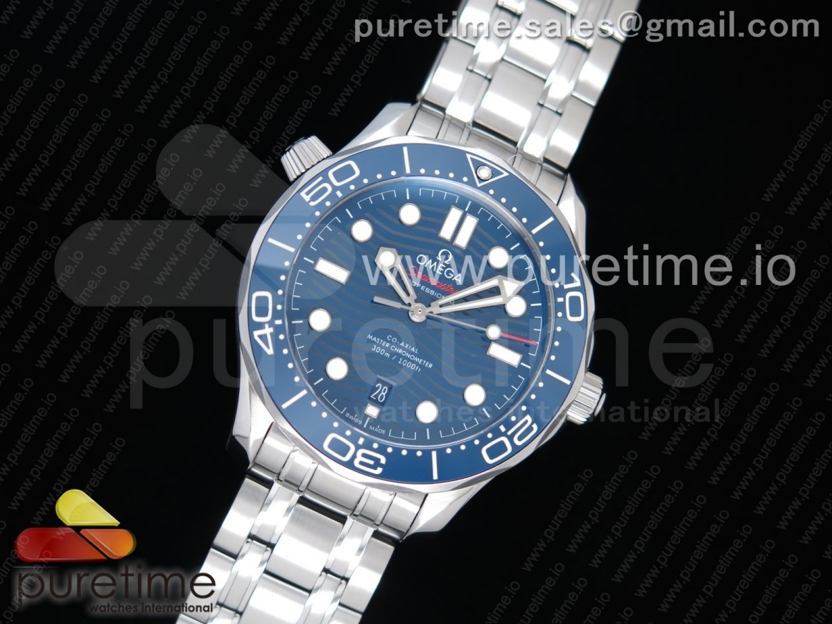 VS공장 오메가 씨마스터 다이버 300 스틸 블루다이얼 / 2018 Seamaster Diver 300M VSF 11 Best Edition Blue Ceramic Blue Dial on SS Bracelet A8800 V2 (Black Balance Wheel)