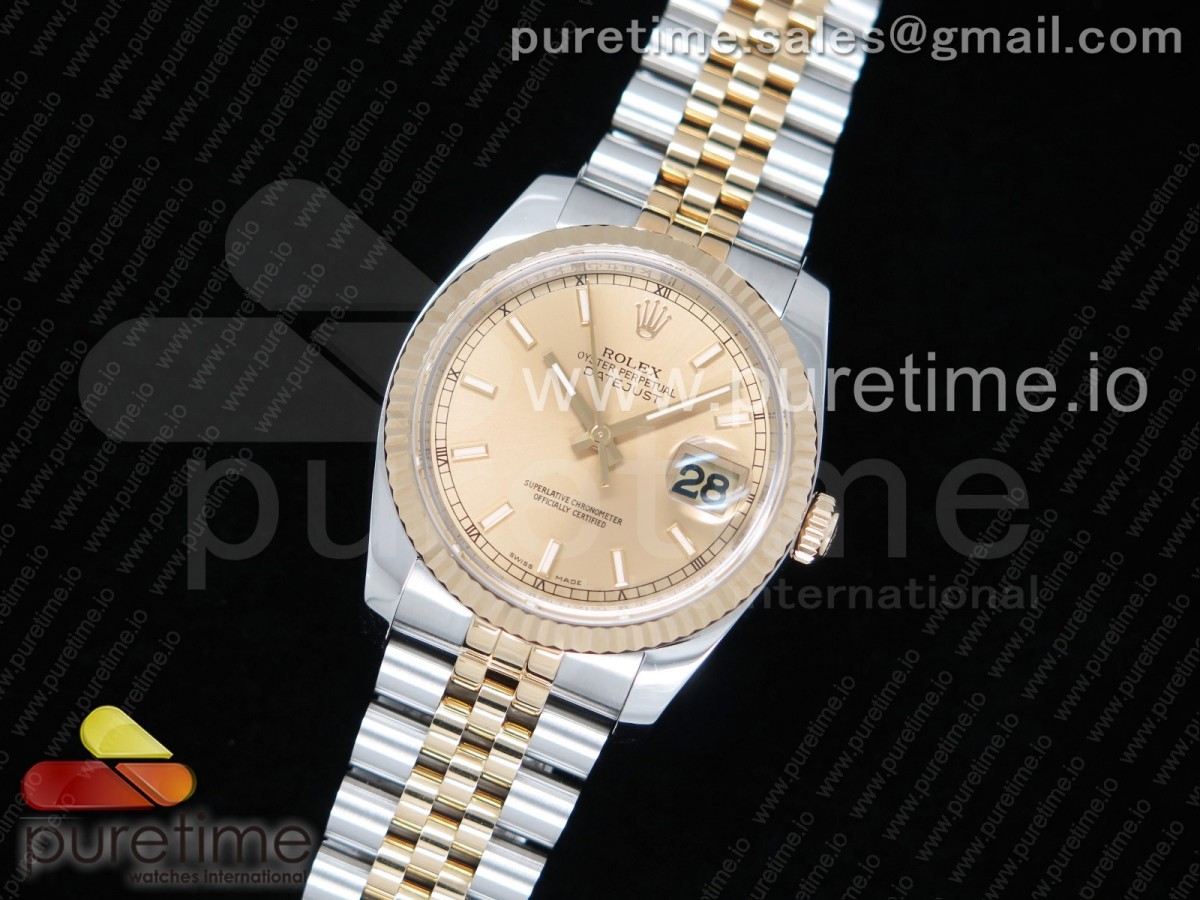 AR공장 롤렉스 데이저스트 V2 36MM 904L 콤비 옐로우골드 바인덱스 / DateJust 36 SSYG 116233 ARF 11 Best Edition 904L Steel YG Dial Stick Markers on Jubilee Bracelet SH3135 V2