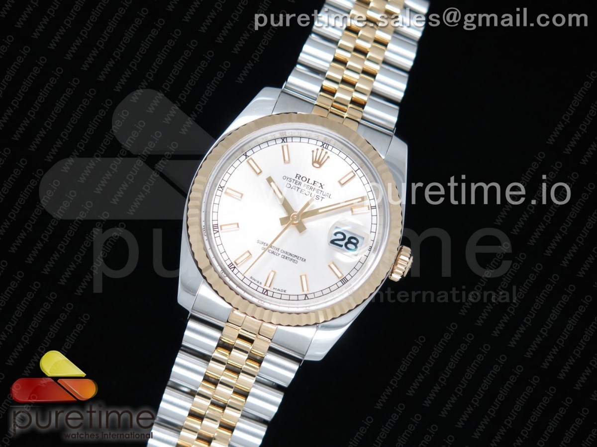 AR공장 롤렉스 데이저스트 V2 36MM 904L 콤비 옐로우골드 화이트바인덱스 / DateJust 36 SSYG 116233 ARF 11 Best Edition 904L Steel White Dial Stick Markers on Jubilee Bracelet SH3135 V2