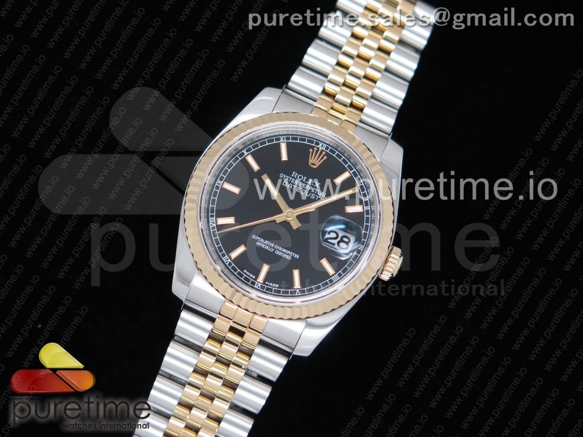 AR공장 롤렉스 데이저스트 V2 36MM 904L 콤비 옐로우골드 블랙바인덱스 / DateJust 36 SSYG 116233 ARF 11 Best Edition 904L Steel Black Dial Stick Markers on Jubilee Bracelet SH3135 V2