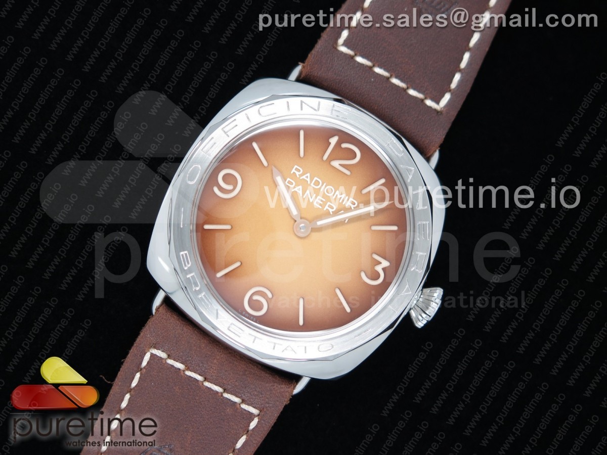 ZF공장 파네라이 PAM687 스틸 브라운다이얼 가죽 / PAM687 Acciaio Brevettato ZF 11 Best Edition Brown Dial on Brown Leather Strap P.3000 Super Clone