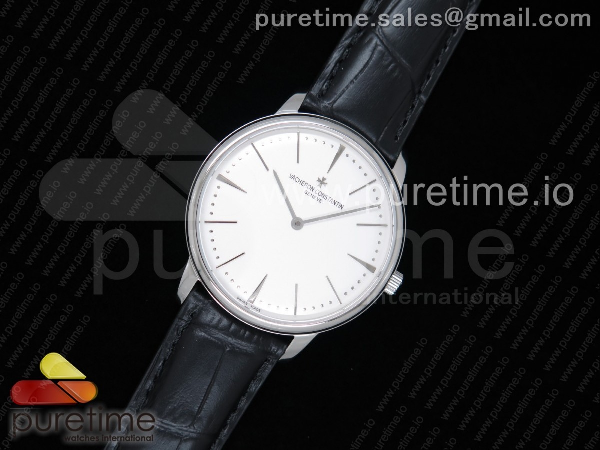 KZ공장 바쉐론콘스탄틴 패트리모니 스틸 화이트다이얼 가죽 / Patrimony Calatrava SS KZF Best Edition White Dial on Black Leather Strap MIYOTA 9015