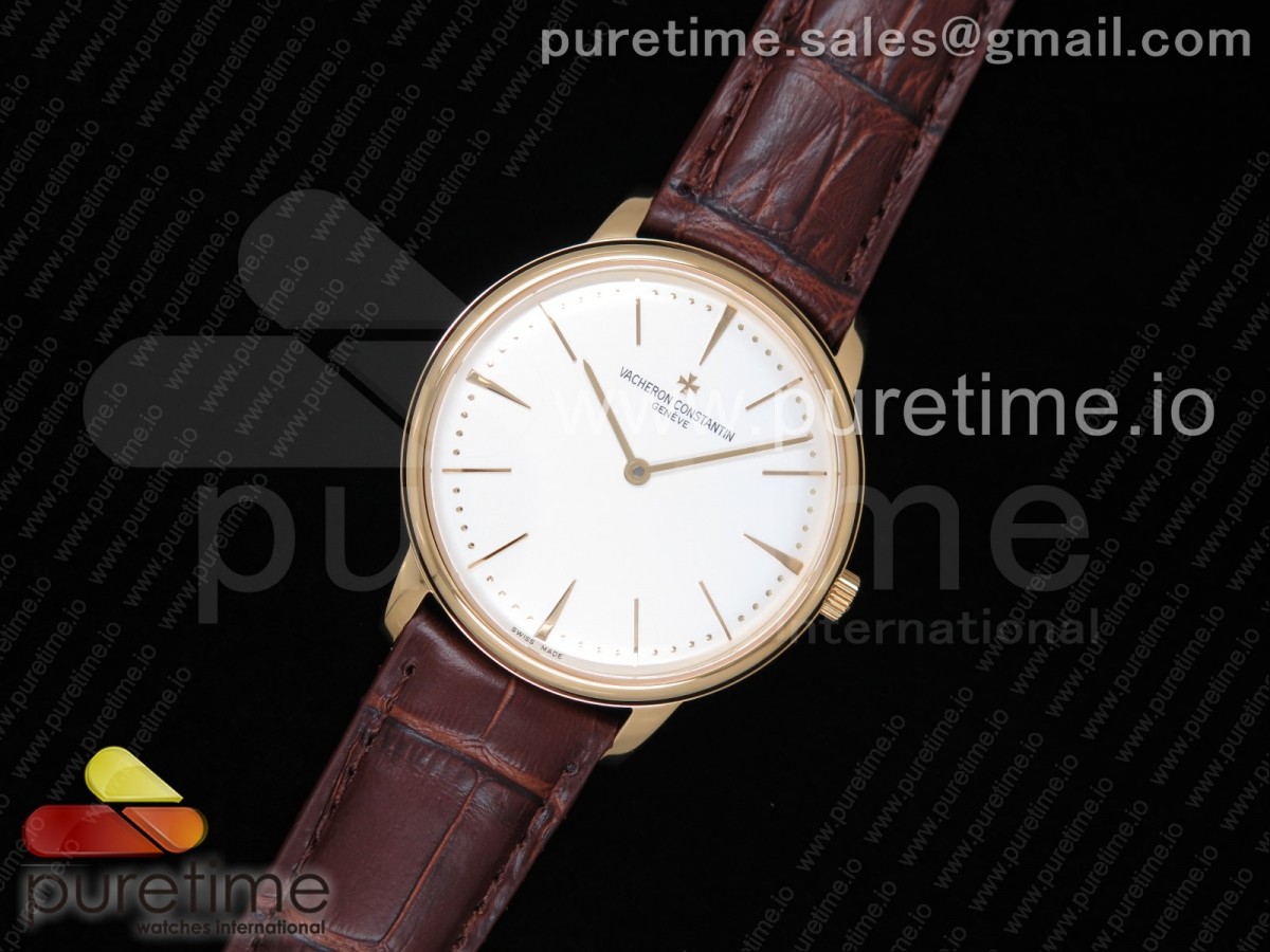 KZ공장 바쉐론콘스탄틴 패트리모니 스틸 옐로우골드 화이트다이얼 가죽 / Patrimony Calatrava YG KZF Best Edition White Dial on Brown Leather Strap MIYOTA 9015