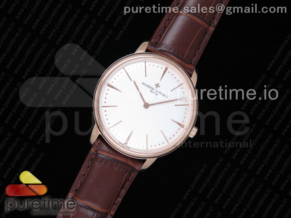 KZ공장 바쉐론콘스탄틴 패트리모니 스틸 로즈골드 화이트다이얼 가죽 / Patrimony Calatrava RG KZF Best Edition White Dial on Brown Leather Strap MIYOTA 9015