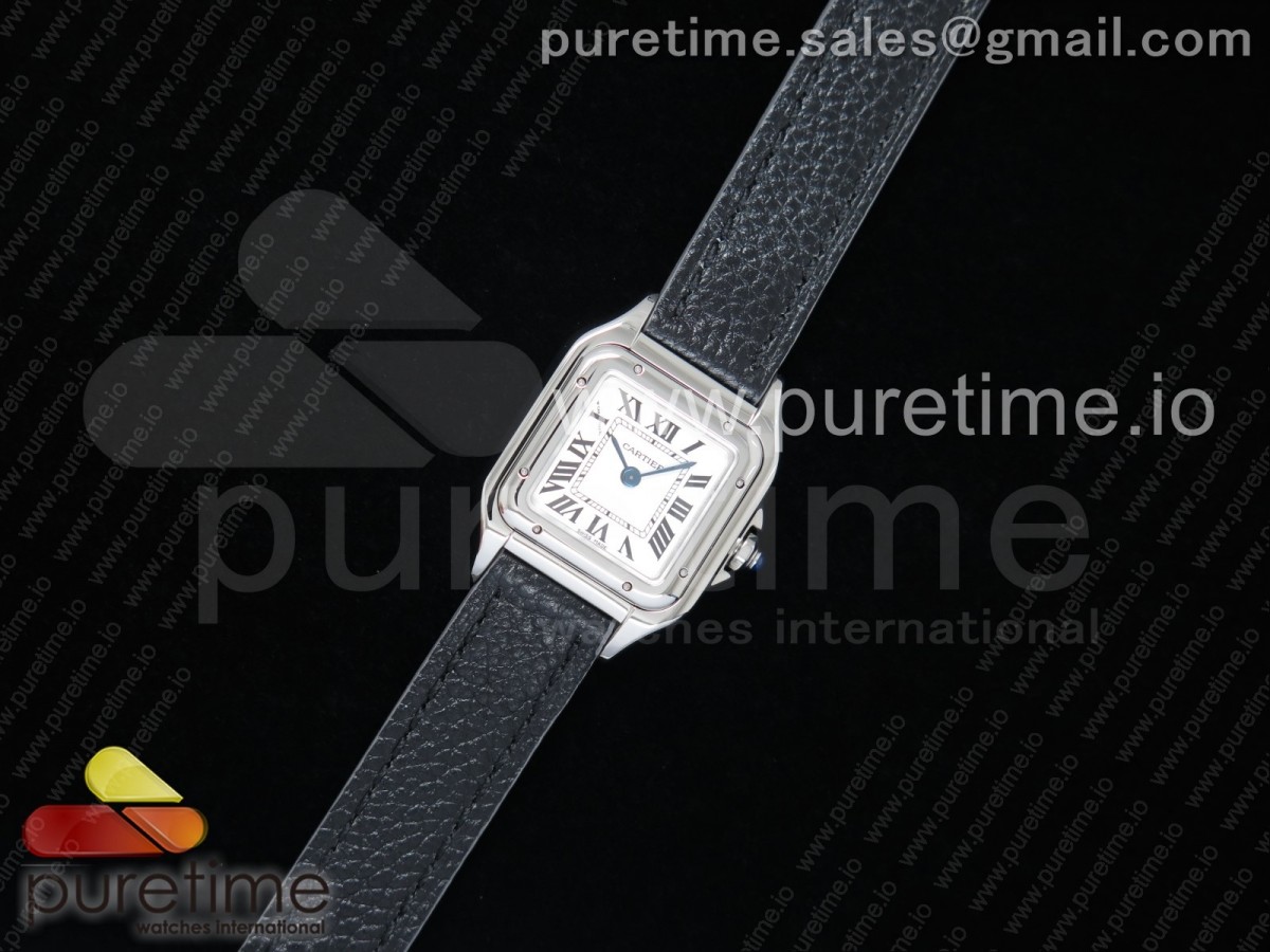 K11공장 까르띠에 팬더 레이디즈 22mm 블랙가죽 / Santos Ladies SS 22mm K11F Best Edition White Dial on Black Leather Strap Ronda Quartz