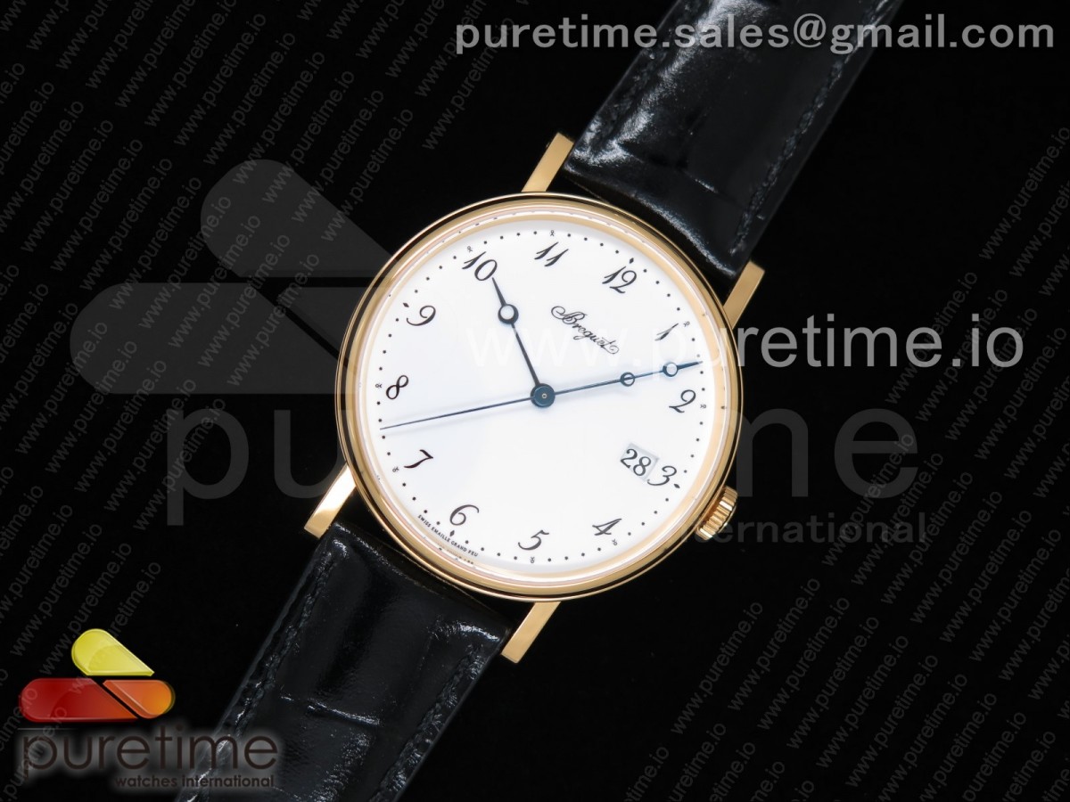 FK공장 V2 브레게 클래식 5177 화이트다이얼 옐로우골드 가죽 / Classique Auto 5177 YG FKF 11 Best Edition White Dial on Black Leather Strap MIYOTA 9015 V2