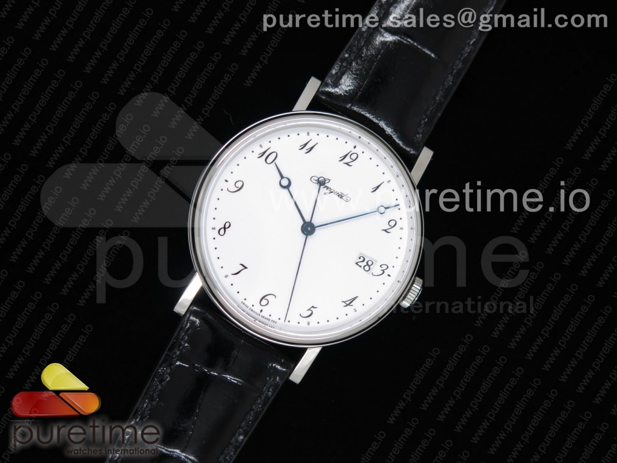 FK공장 V2 브레게 클래식 5177 화이트다이얼 가죽 / Classique Auto 5177 SS FKF 11 Best Edition White Dial on Black Leather Strap MIYOTA 9015 V2