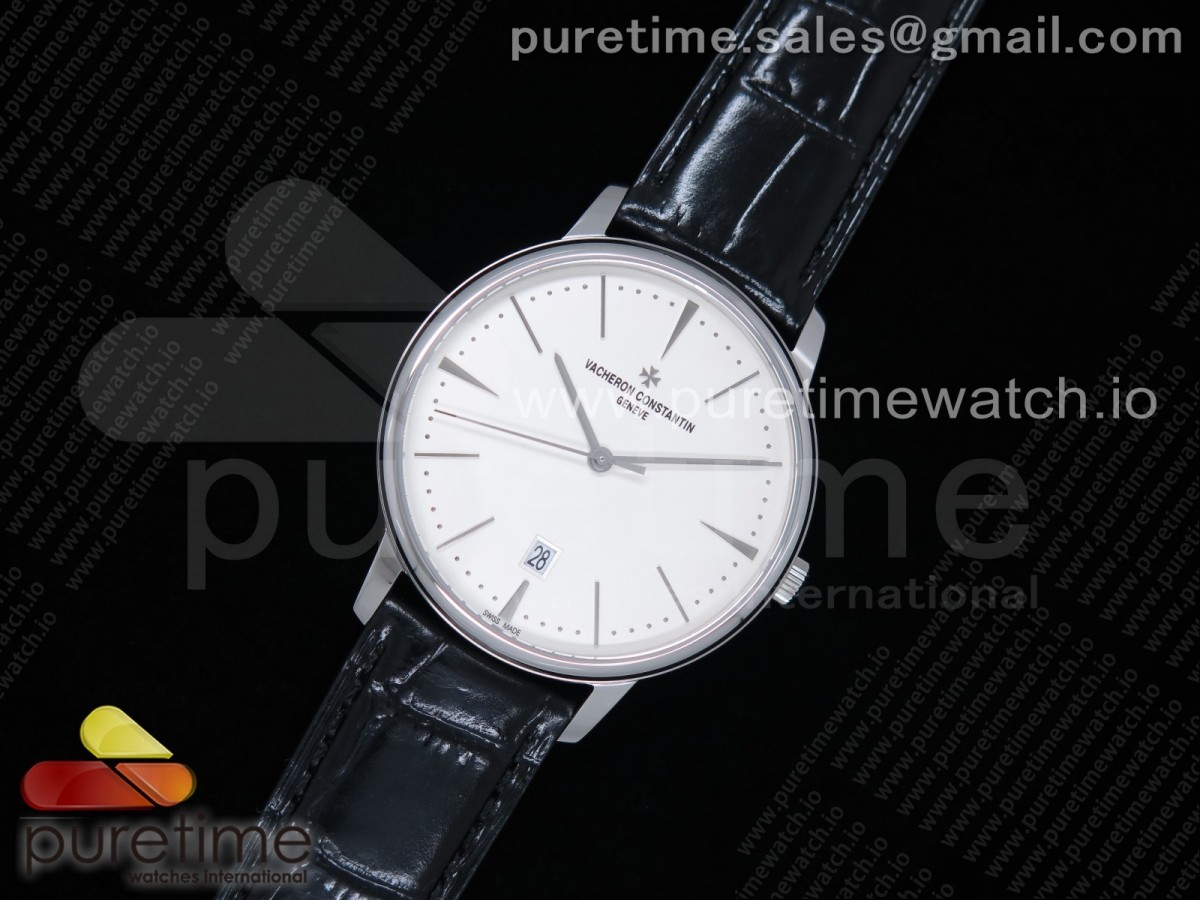 FK공장 바쉐론콘스탄틴 패트리모니 화이트다이얼 가죽스트랩 / Patrimony Date SS FKF 11 Best Edition White Dial on Black Leather Strap MIYOTA 9015