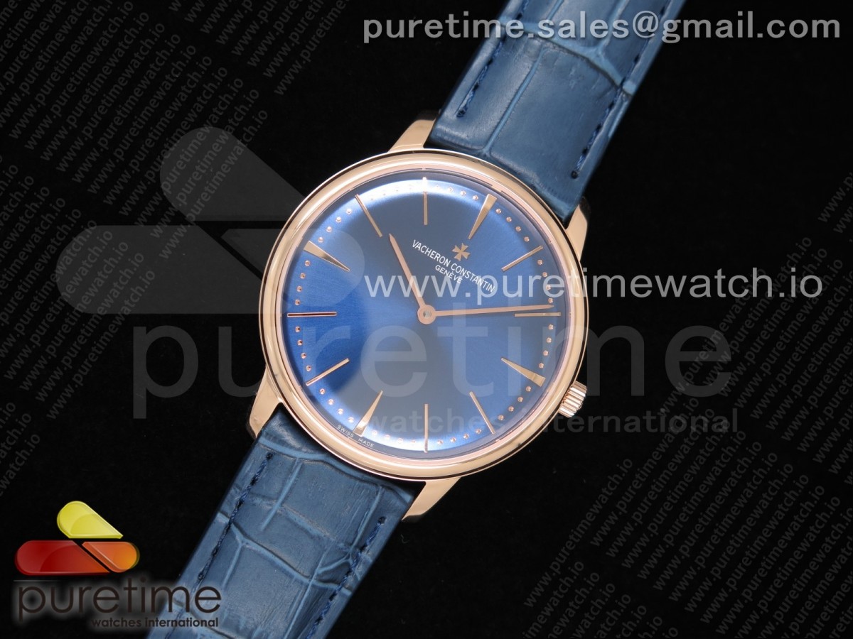 KZ공장 패트리모니 칼라트라바 로골 블루다이얼 블루가죽스트랩 / Patrimony Calatrava RG KZF Best Edition Blue Dial on Blue Leather Strap MIYOTA 9015