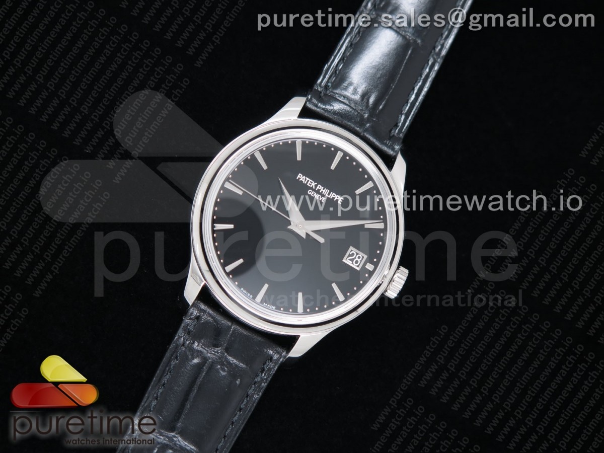 ZF공장 파텍필립 칼라트라바 블랙다이얼 블랙가죽 / Calatrava 5227 SS ZF 11 Best Edition Black Dial on Black Leather Strap 324CS (Free box)