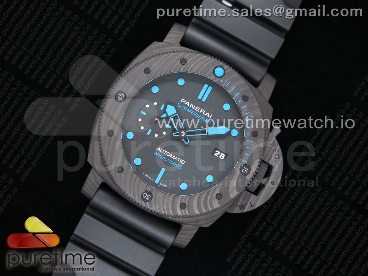 VS공장 파네라이 PAM161 카보테크 블랙다이얼 러버 / PAM1616 Carbotech 47mm VSF Best Edition Black Dial Blue Markers on Rubber Strap P.9010 Clone