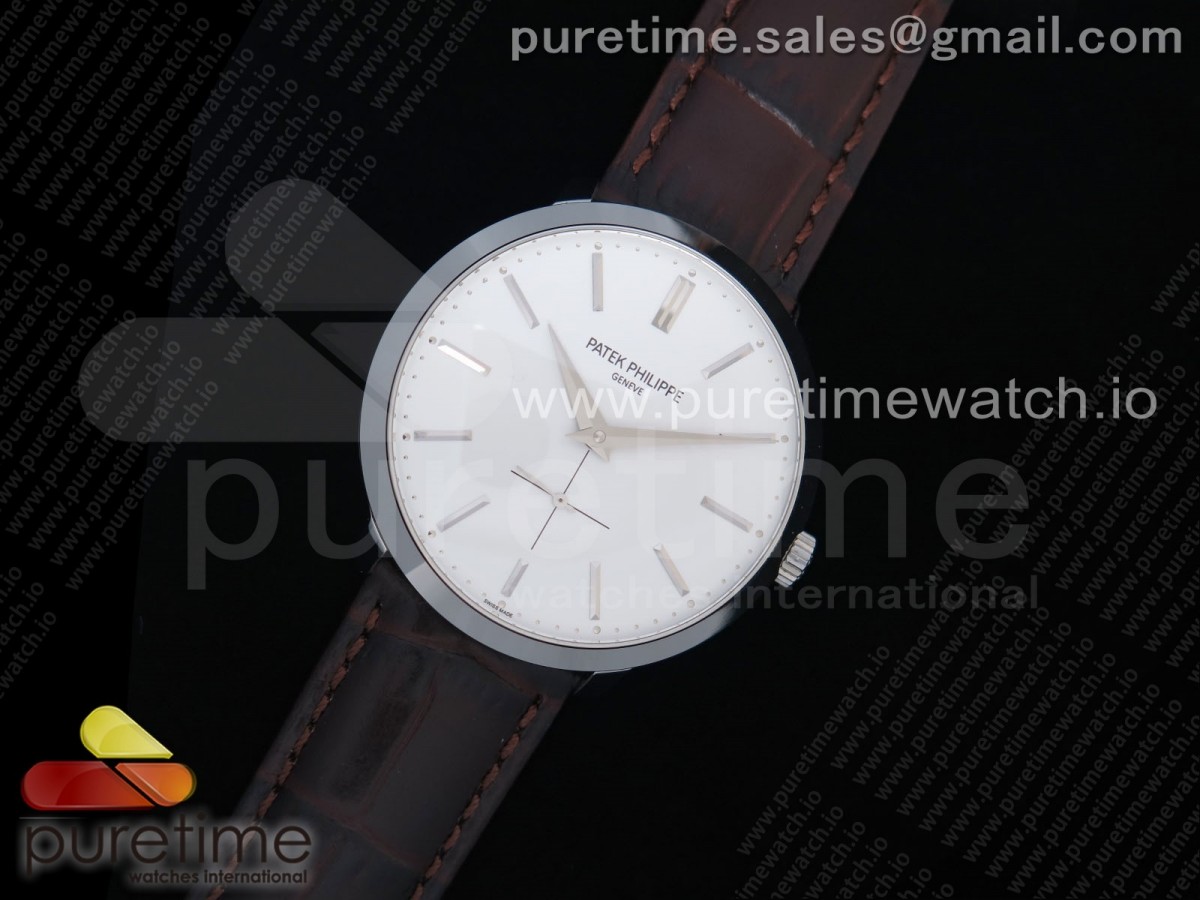 TW공장 파텍필립 칼라트라바 화이트다이얼 가죽 / Calatrava 5196 SS TWF White Dial on Brown Leather Strap MIYOTA 9015