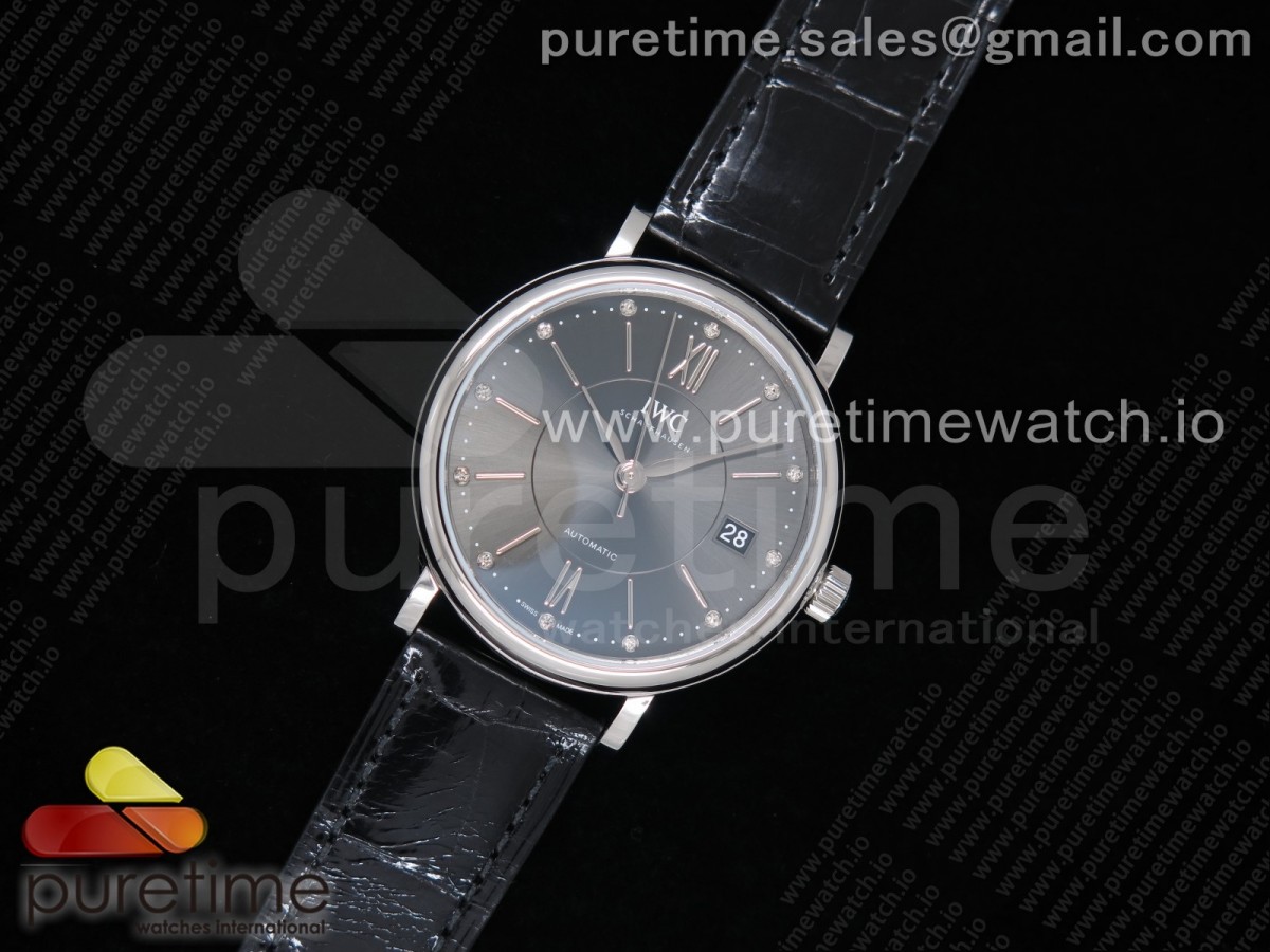 MF공장 IWC 포르토피노 37MM 그레이다이얼 실버 악어스트랩 / Portofino Automatic 37 SS M+F 11 Best Edition Gray Dial on Black Crocodile Strap A35111