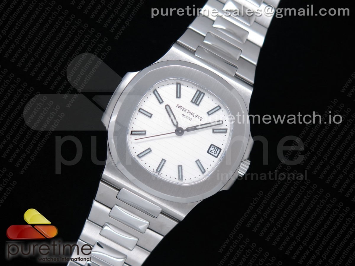 GR공장 파텍필립 노틸러스 점보 화이트다이얼 브슬 / Nautilus 57111A GRF Best Edition White Textured Dial on SS Bracelet A324