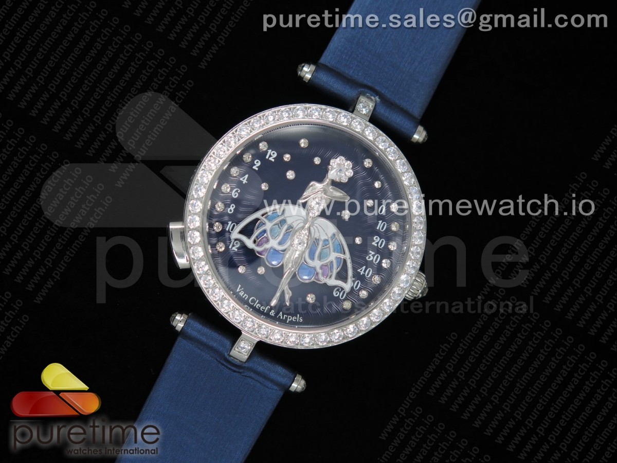 반클리프 레이디 아펠스 발레린 엔찬티 블루다이얼 블루가죽 / Lady Arpels Ballerine Enchantée SS Blue Dial on Blue Leather Strap Jap Quartz