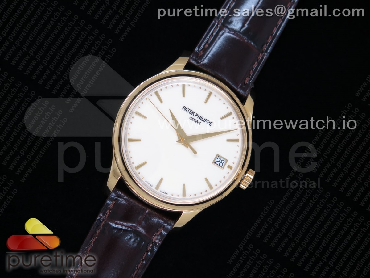 ZF공장 파텍필립 칼라트라바 옐로우골드 아이보리다이얼 가죽 / Calatrava 5227J YG ZF 11 Best Edition White Dial on Brown Leather Strap A324CS